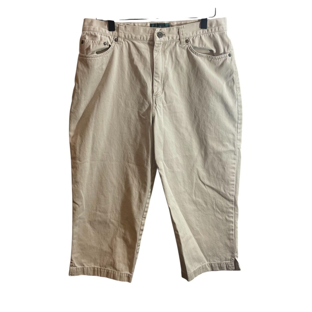 Lauren Jeans Co Ralph Lauren Pants Womens 12P Khaki Beige Capri Cropped Cotton